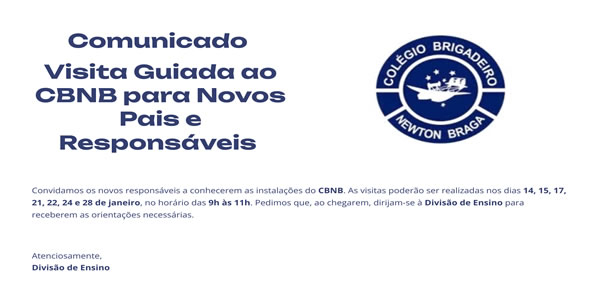 Visita Guiada ao CBNB para Novos Pais e Responsáveis