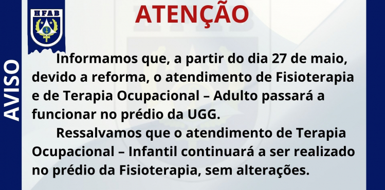 AVISO SOBRE ATENDIMENTO DE FISIOTERAPIA